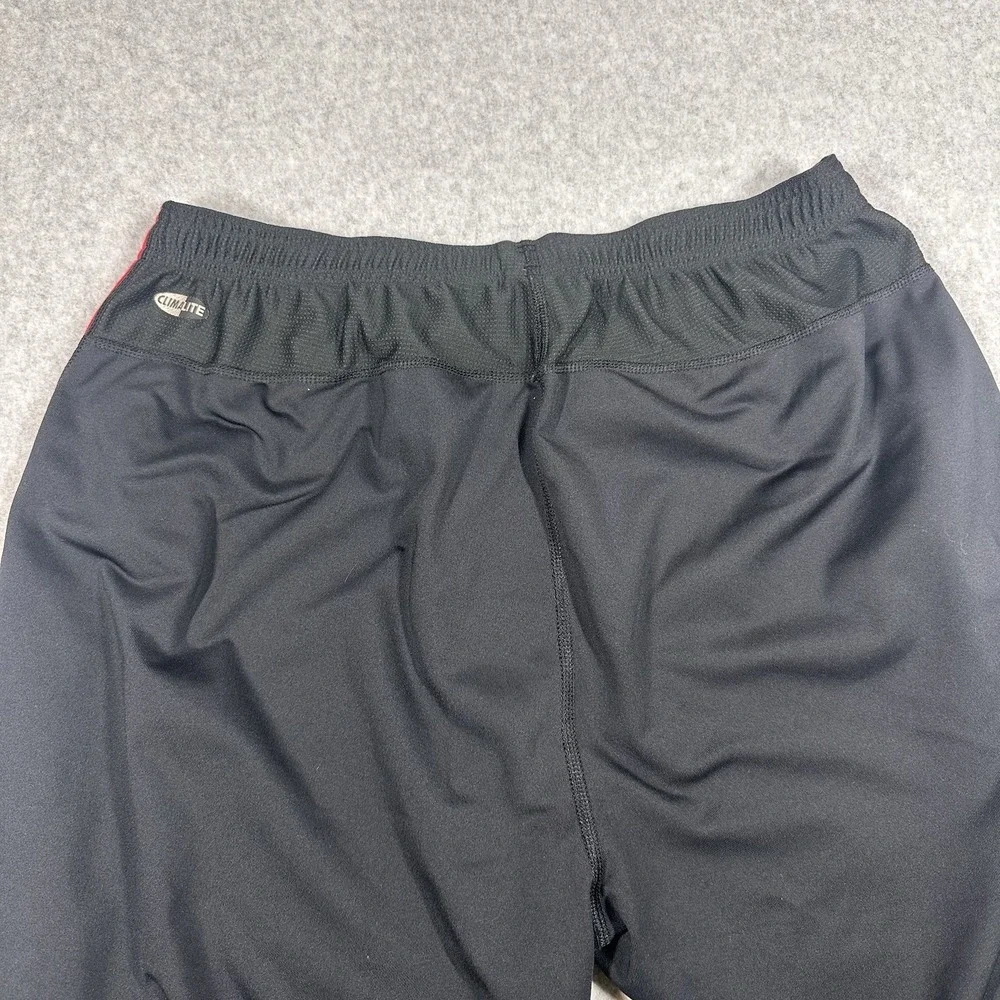 Vintage Y2K Adidas Track Pants Black Red 3 Stripe Drawstring Size XL Zip Cuff